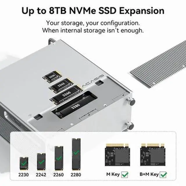 Alt view image 5 of 7 - Acasis M004Pro Mac mini M2 Dock & Stand with 8TB M.2 NVMe SSD Enclosure