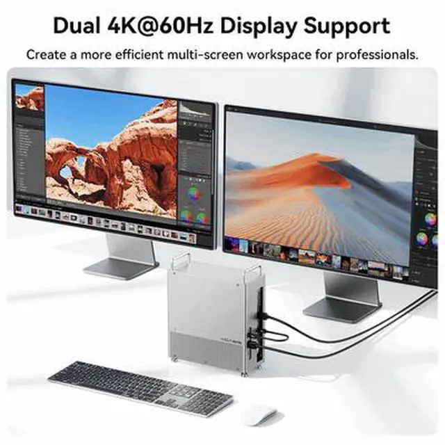 Alt view image 6 of 7 - Acasis M004Pro Mac mini M2 Dock & Stand with 8TB M.2 NVMe SSD Enclosure