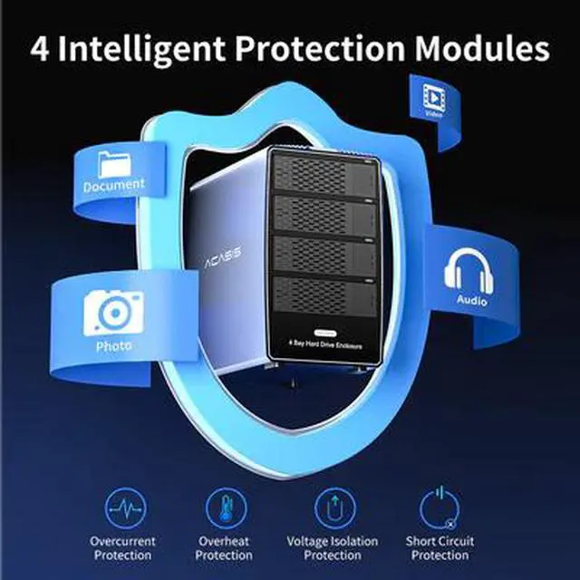Alt view image 4 of 6 - Acasis EC1003 4 Bay 2.5/3.5 Inch SAS/SATA to USB 3.0 Hard Drive Enclosure