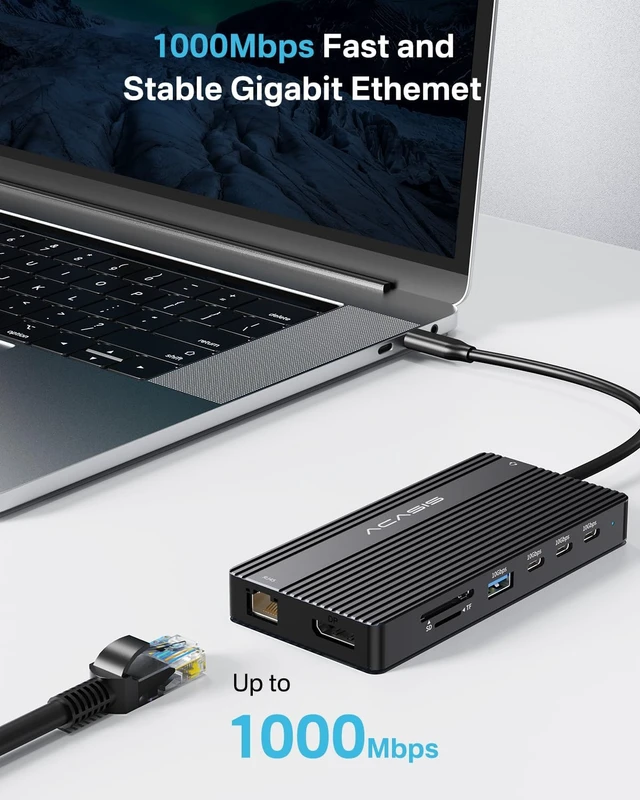 Alt view image 7 of 7 - Acasis 14 Ports 4K 60Hz USB C Docking Station with PD 100W Charging