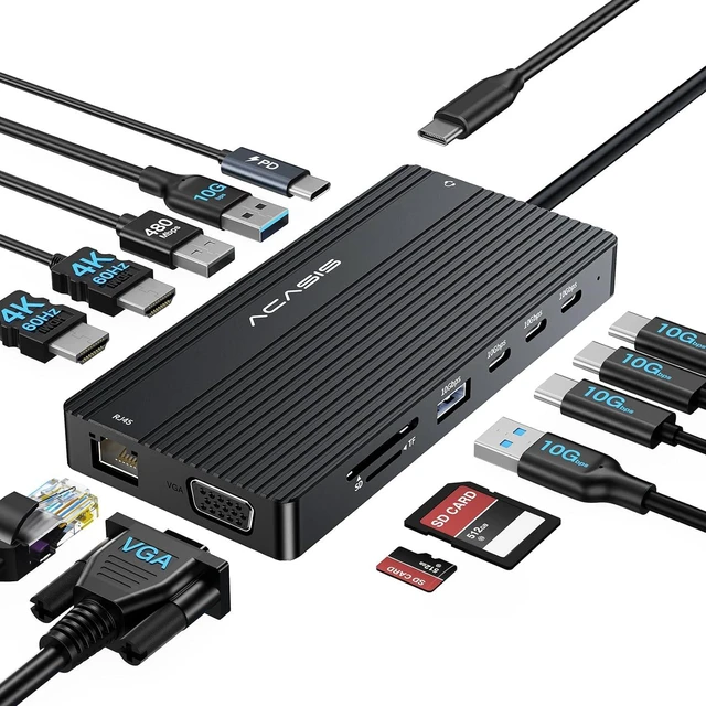 Main image of ACASIS 14-in-1 4K 60Hz USB C Laptop Docking Station