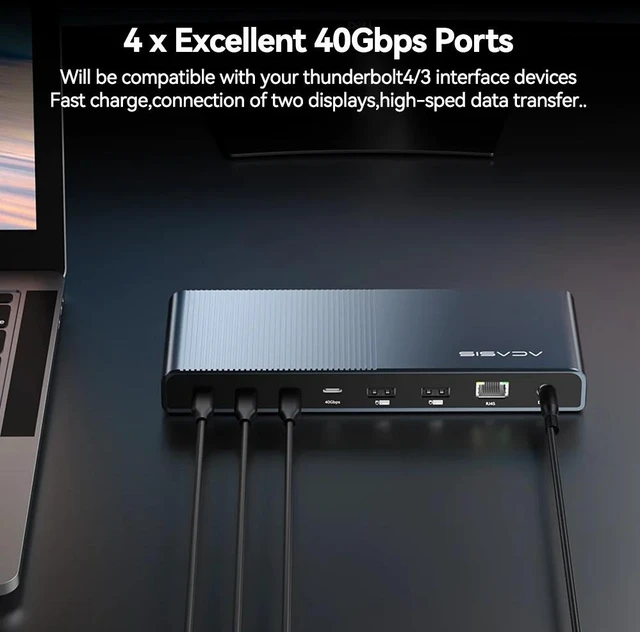 Alt view image 5 of 7 - Acasis 15-in-1 40Gbps Docking Station Compatible with Thunderbolt 4/3