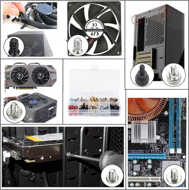 Alt view image 7 of 7 - 228pcs Computer PC Screws Kit w/case for Motherboard Case Fan Hard Disk Notebook