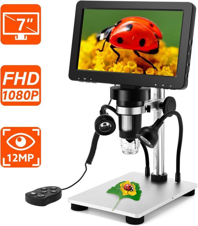 7 inch Coin Microscope, Elikliv 1080P LCD Digital Microscope with Wired  Remote,1200X Magnification Handheld Microscope with Video Recorder for Coin  Outdoor Observation PCB Repair 