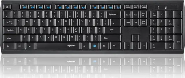 Alt view image 2 of 4 - Eagletec K104 Wireless Keyboard and Mouse Combo Slim, Flat & Quiet, Ergonomic Full Size 104 Keys Keyboard & Portable Wireless Mouse for Windows PC (Black Wireless Keyboard & Mouse Set)
