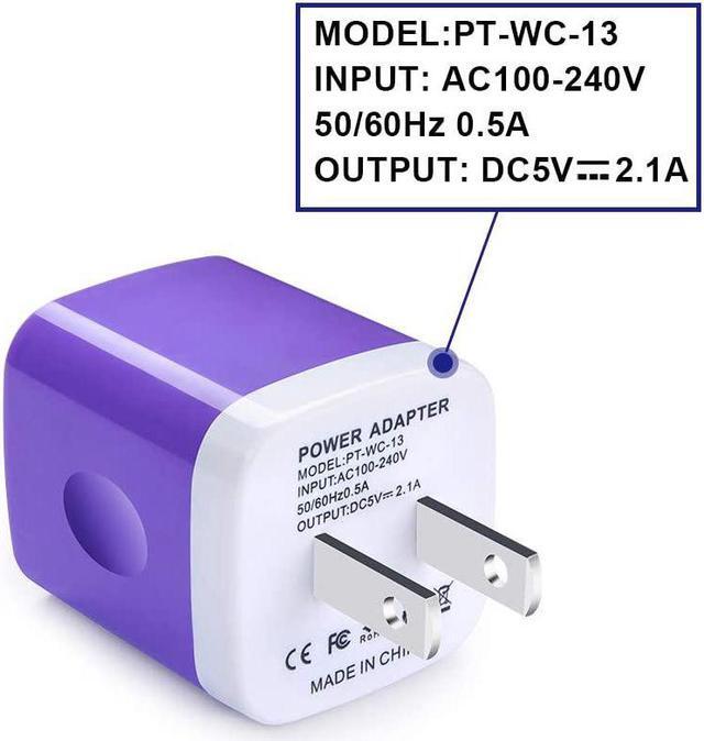 Alt view image 2 of 6 - USB Charger Plug,Wall Charger,Charging Block,5-Pack 2.1A/5V Portable Power Cube Charger Adapter Compatible for iPhone 15/14/13/12/11 Pro Max/Xs Max/XR/8/7/6S/6,Samsung Galaxy S24 S23 S22 S21,LG,Moto