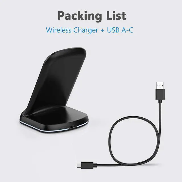 Alt view image 6 of 6 - Yootech Wireless Charger 10W Max Wireless Charging Stand Compatible with iPhone 16/16 Plus/16 Pro Max/15/15 Plus/15 Pro Max/14/13/SE 2022/12/11/X/8 Galaxy S22/S21/S20/S10(No AC Adapter)