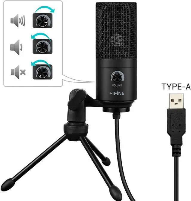 Alt view image 3 of 7 - FIFINE USB Microphone, Metal Condenser Recording Microphone for Laptop MAC or Windows Cardioid Studio Recording Vocals, Voice Overs,Streaming Broadcast and YouTube Videos-K669B