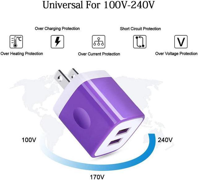 Alt view image 3 of 6 - USB Charger Plug,Wall Charger,Charging Block,5-Pack 2.1A/5V Portable Power Cube Charger Adapter Compatible for iPhone 15/14/13/12/11 Pro Max/Xs Max/XR/8/7/6S/6,Samsung Galaxy S24 S23 S22 S21,LG,Moto