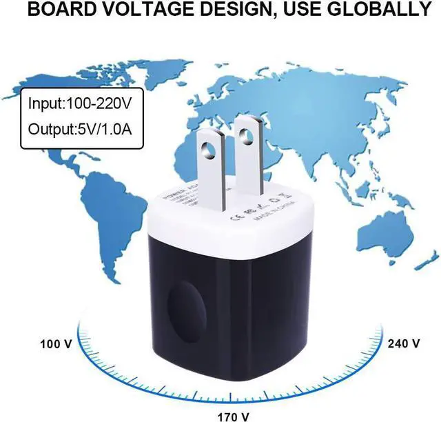 Alt view image 2 of 7 - Wall Adapter USB Wall Charger 6 Pack 1A 5V Single Port USB Plug Power Adapter Compatible iPhone 14 Plus 13 12 11 Xs XR X 8  Galaxy S22 Ultra S22+ S22 A21 S10e S9 Note 20 Google Pixel 6