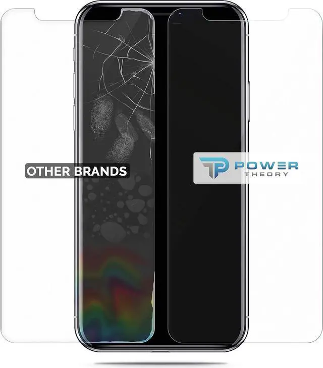 Alt view image 7 of 7 - Power Theory Designed for iPhone X, iPhone Xs Screen Protector Tempered Glass [9H Hardness], Easy Install Kit, 99% HD Bubble Free Clear, Case Friendly, Anti-Scratch, 2 Pack