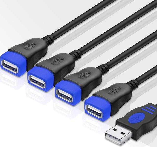 Alt view image 3 of 7 - USB 1 to 4 Splitter, ANDTOBO USB 2.0 Y Splitter Charger Cable USB 1 Male to 4 Female Power Cord Extension Hub Cable for PC/PS4/MacBook/Laptop/TV/LED Etc,Navy