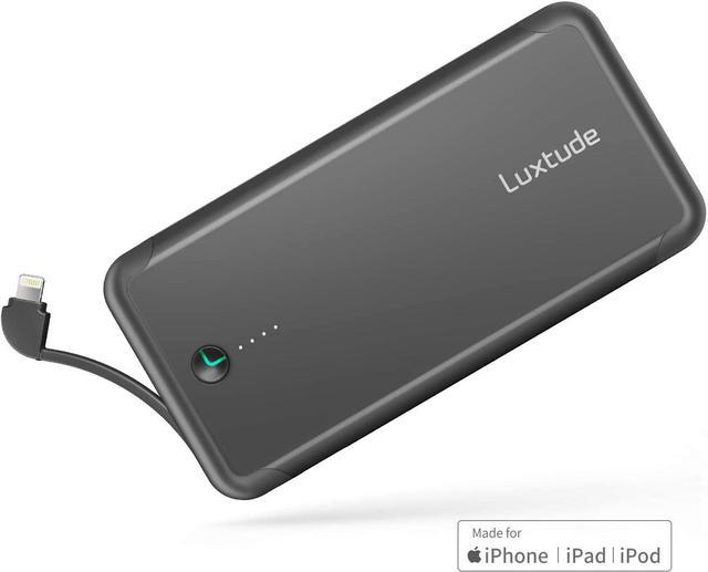 Luxtude Cargador portátil de 10000 mAh para iPhone, cable Lightning  integrado, Mfi Apple certificado Slim Power Bank Cargador de teléfono  portátil