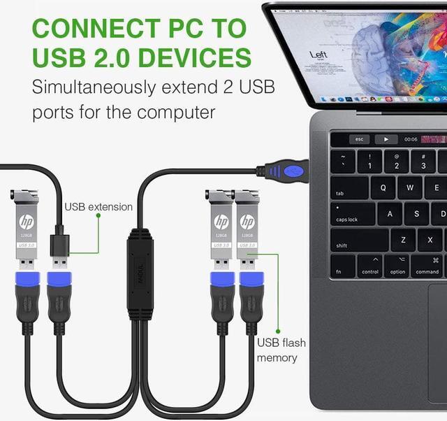 Alt view image 5 of 7 - USB 1 to 4 Splitter, ANDTOBO USB 2.0 Y Splitter Charger Cable USB 1 Male to 4 Female Power Cord Extension Hub Cable for PC/PS4/MacBook/Laptop/TV/LED Etc,Navy