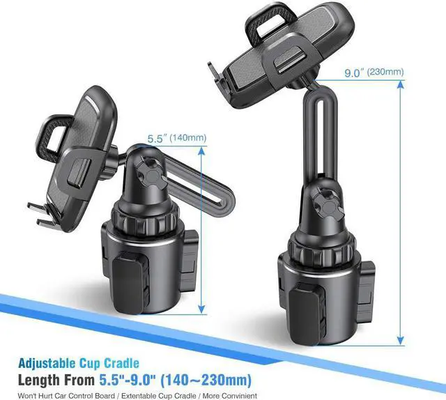 Alt view image 4 of 6 - Cup Holder Phone Mount for Car Universal Phone Holders for Your Car Long Neck Adjustable Car Cup Cell Phone Mount for iPhone  Google and All 4.0-7.0 inches Smartphones