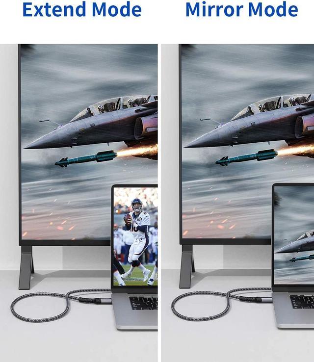 Alt view image 6 of 7 - JSAUX 4K DisplayPort to HDMI Cable Adapter 10FT, DP to HDMI Male Video UHD 4K@30Hz/2K@60/1080P@120 Nylon DP to HDTV Uni-Directional Cord for Dell, Projector, Desktop, AMD, NVIDIA, Lenovo, HP, ThinkPad