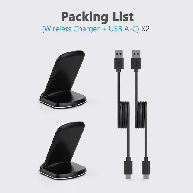 Alt view image 6 of 6 - Yootech [2 Pack] Wireless Charger 10W Max Wireless Charging Stand Compatible with iPhone 16/16 Plus/16 Pro Max/15/14/13/SE 2022/12/11/X/8 Galaxy S22/S21/S20/S10(No AC Adapter)