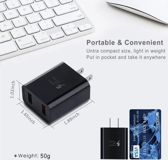 Alt view image 5 of 7 - USB Wall Charger, Pofesun 4-Pack 30W Quick Charging Dual Port USB Wall Charger Block Plug, QC3.0 Power Adapter Charging Box Brick for iPhone 15 14 13 12 Pro Max,iPad Pro,Samsung,LG, Moto,Pixel-Black