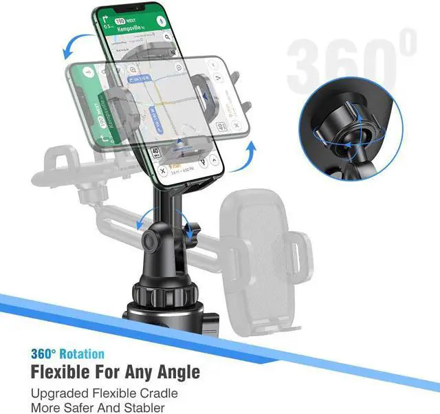Alt view image 5 of 6 - Cup Holder Phone Mount for Car Universal Phone Holders for Your Car Long Neck Adjustable Car Cup Cell Phone Mount for iPhone  Google and All 4.0-7.0 inches Smartphones