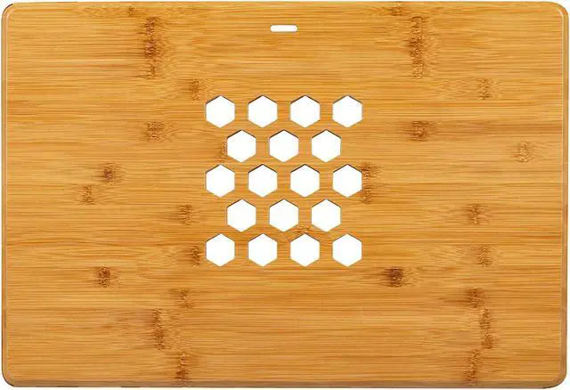 Alt view image 4 of 6 - BamBoard Pro Lap Desk with Wrist Rest Mouse Pad and Phone Holder - Natural Bamboo - Fits up to 17.3 Inch Laptops and Most Tablets - Style No. 77101