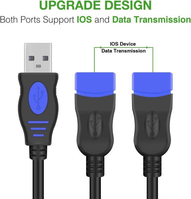 Alt view image 6 of 7 - USB 1 to 4 Splitter, ANDTOBO USB 2.0 Y Splitter Charger Cable USB 1 Male to 4 Female Power Cord Extension Hub Cable for PC/PS4/MacBook/Laptop/TV/LED Etc,Navy
