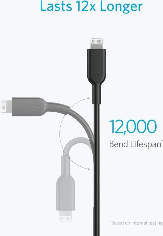 Alt view image 5 of 7 - USB C to Lightning Cable [3ft MFi Certified] Powerline II for iPhone 13 13 Pro 12 Pro Max 12 11 X XS XR 8 Plus