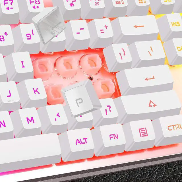 Alt view image 4 of 7 - Gaming Keyboard and Mouse Combo, K1 RGB LED Backlit Keyboard with 104 Key for PC/Laptop(White)