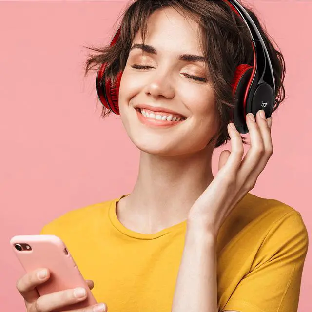 Alt view image 7 of 7 - iJoy ISO Bluetooth 5.0 Wireless Over Ear Foldable Stereo Headphones with 30 Hours Battery and Built-in Microphone, (Matte Black)