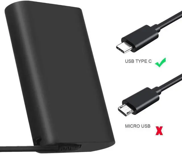 Alt view image 4 of 7 - 65W USB-C Type Charger Fit for Dell XPS 12 9250,XPS 13 9350 9360 9365 9370 9380, LA65NM170 HA65NM170,02YK0F Laptop Power Supply AC Adapter Cord