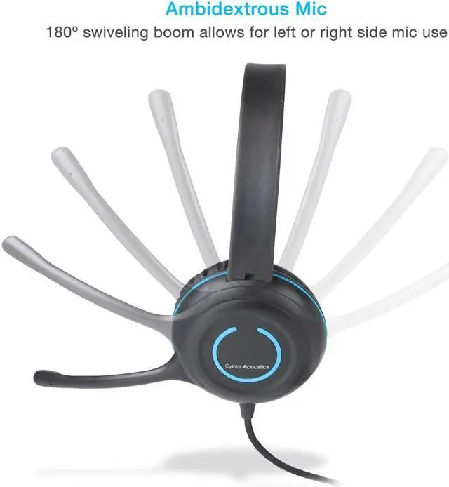 Alt view image 3 of 7 - USB Stereo Headset with Headphones and Noise Cancelling Microphone for PCs and Other USB Devices in The Office Classroom or Home (AC-5008A)