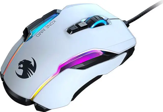 Alt view image 6 of 7 - ROCCAT Kone AIMO Remastered PC Gaming Mouse, Optical, RGB Backlit Lighting, 23 Programmable Keys, Onboard Memory, Palm Grip, Owl Eye Sensor, Ergonomic, LED Illumination, Adjustable to 16,000 DPI-White