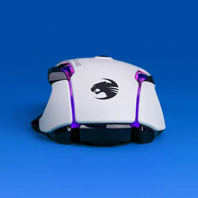 Alt view image 2 of 7 - ROCCAT Kone AIMO Remastered PC Gaming Mouse, Optical, RGB Backlit Lighting, 23 Programmable Keys, Onboard Memory, Palm Grip, Owl Eye Sensor, Ergonomic, LED Illumination, Adjustable to 16,000 DPI-White