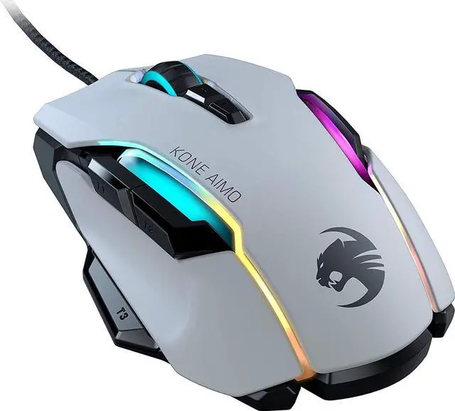 Alt view image 5 of 7 - ROCCAT Kone AIMO Remastered PC Gaming Mouse, Optical, RGB Backlit Lighting, 23 Programmable Keys, Onboard Memory, Palm Grip, Owl Eye Sensor, Ergonomic, LED Illumination, Adjustable to 16,000 DPI-White
