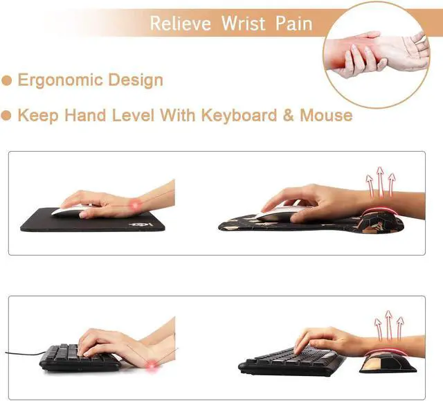Alt view image 2 of 7 - iCasso Ergonomic Table Mat Honeycomb, Desk Protector for Workspace Home | Sweet Memory Foam Pad Including Carpal Tunnel, Ergonomic Mousepad for Students Travel Study Office Workspace Area