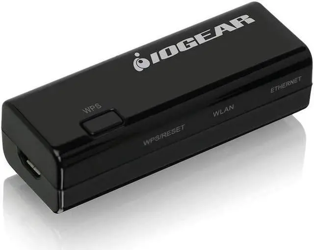 Alt view image 2 of 3 - IOGEAR Universal Ethernet to Wi-Fi N Adapter - Speeds of up to 300Mbps on 2.4GHz - Push-button Wi-Fi Protected Setup (WPS) - Supports WEP, WPA, WPA2, TKIP and AES encryption - GWU637