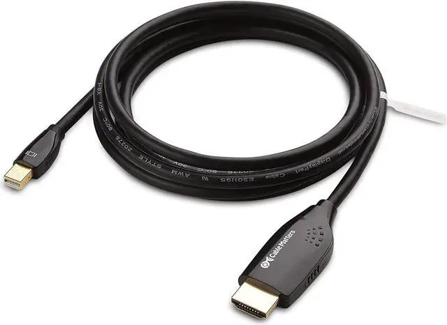 Alt view image 2 of 6 - Mini DisplayPort to HDTV Cable in Black 6 Feet - Thunderbolt and Thunderbolt 2 Port Compatible
