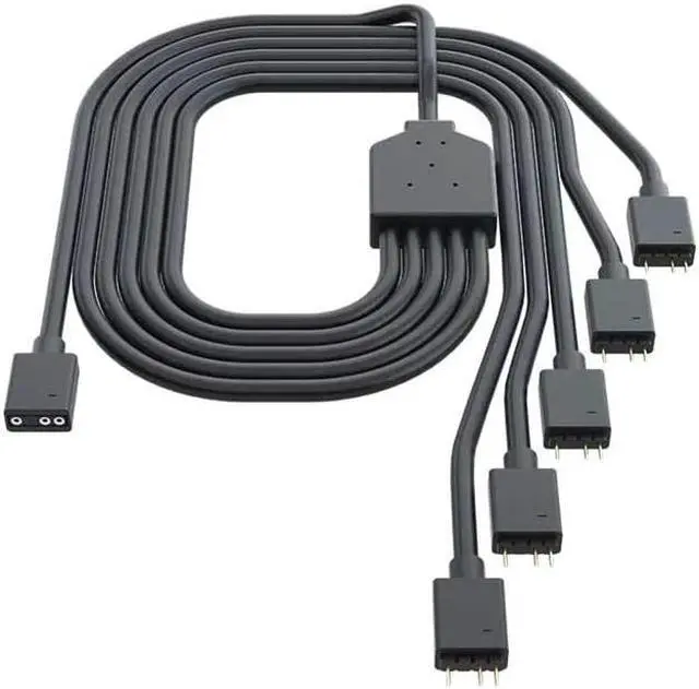 Alt view image 9 of 9 - Cooler Master 1-to-5 Addressable RGB Splitter Cable Universal 3-pin ARGB Sync on LED Strips and Fans for Computer Cases, CPU Coolers and Radiators Fans