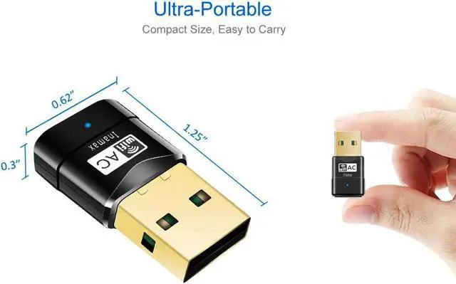 Alt view image 4 of 7 - Nano USB WiFi Adapter for PC -Inamax AC600 2.4G/5G Dual Band Wireless Network Adapter for Desktop PC Laptop, Mini Travel Size, Supports Windows 11,10, 8.1, 8, 7,XP,Vista/Mac OS X 10.15 or Earlier