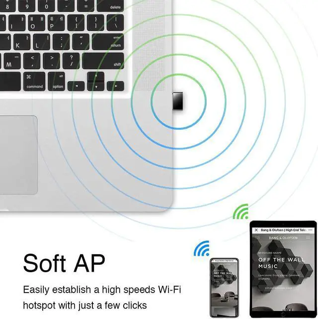 Alt view image 5 of 7 - Cudy AC 650Mbps USB WiFi Adapter for PC, 5GHz/2.4GHz Wireless Dongle, WiFi Wireless Adapter for Laptop - Nano Size, Compatible with Windows XP / 7/8.x /10/11, Mac OS