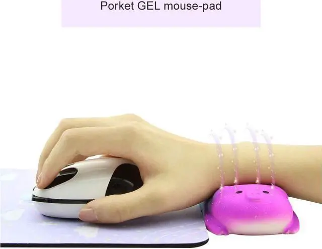Alt view image 3 of 7 - Small Wrist Rest Mouse Pad, Mini Cute Ergonomic Mousepad Memory Foam Design Pig Shape Wrist Support Pillow Rest Cushion Mat for Office Computer Laptop,Comfortable and Pain Relief(Starry Sky)