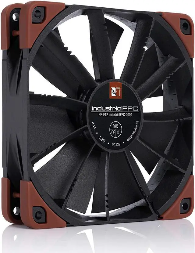 Alt view image 2 of 7 - NF-F12 iPPC-2000 IP67 PWM Heavy Duty Cooling Fan 4-Pin 2000 RPM (120mm Black)