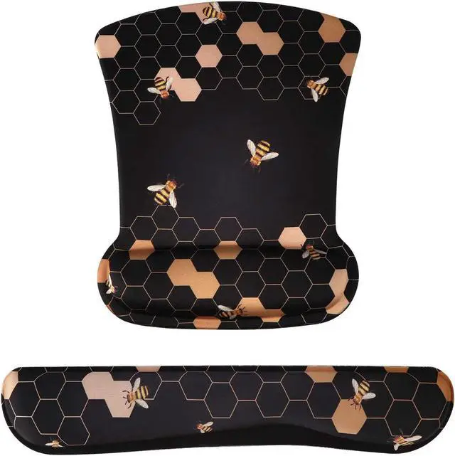 Main image of iCasso Ergonomic Table Mat Honeycomb, Desk Protector for Workspace Home | Sweet Memory Foam Pad Including Carpal Tunnel, Ergonomic Mousepad for Students Travel Study Office Workspace Area