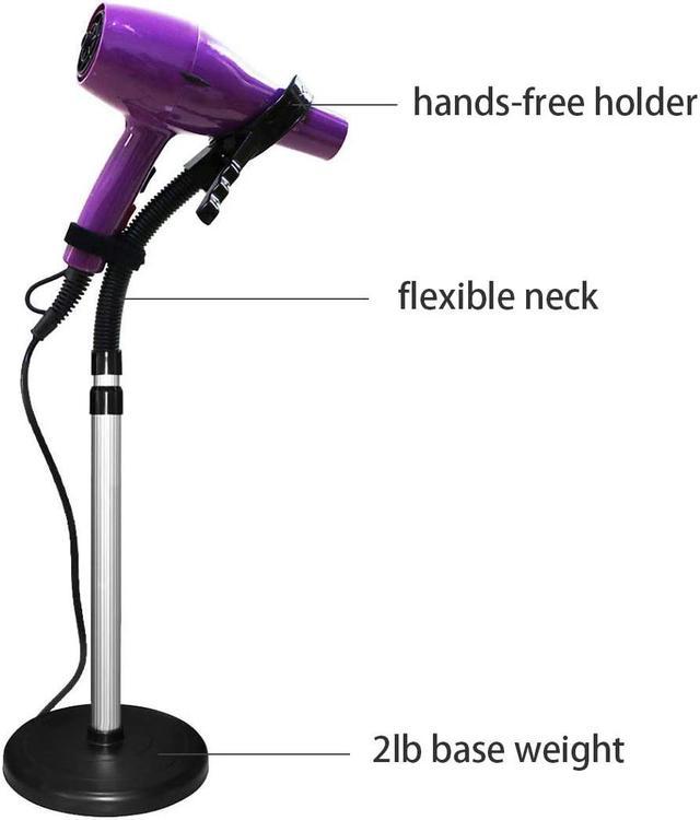 Fanwer Adjustable Hair Dryer Stand, 360° Standup Hair Dryer Holder