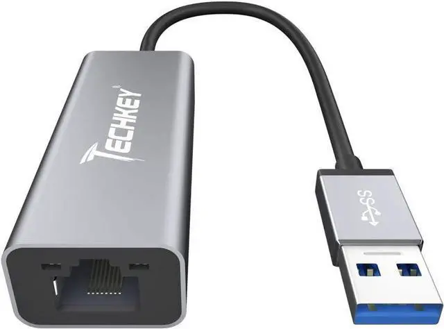 Alt view image 4 of 7 - Ethernet Adapter USB 3.0 to Network, Techkey USB to RJ45 Gigabit LAN/Windows XP/for Mac OS X /10.9-11.1, 10/100/1000 Mbps Ethernet Supports Nintendo Switch/MacBook/Chromebook