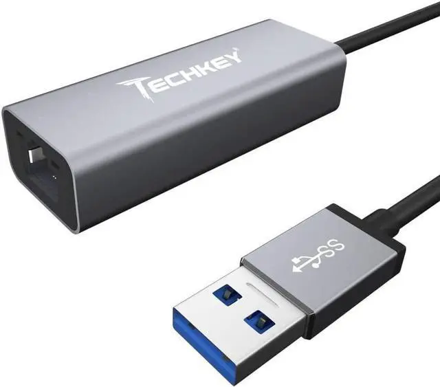 Alt view image 5 of 7 - Ethernet Adapter USB 3.0 to Network, Techkey USB to RJ45 Gigabit LAN/Windows XP/for Mac OS X /10.9-11.1, 10/100/1000 Mbps Ethernet Supports Nintendo Switch/MacBook/Chromebook