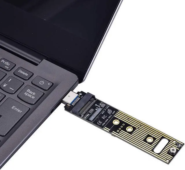 Alt view image 4 of 5 - M.2 NVME USB 3.1 Adapter, M-Key M.2 NVME to USB Card Reader USB 3.1 Gen 2 Bridge Chip with 10 Gbps High Performance, Compatible with Samsung 950/960/970 Evo/Pro or Other M.2 SSDs with PCI-E Type
