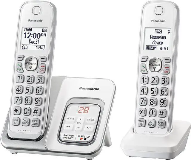 Alt view image 19 of 20 - Panasonic KX-TGD532W Cordless Phone With 2 Handset Phones
