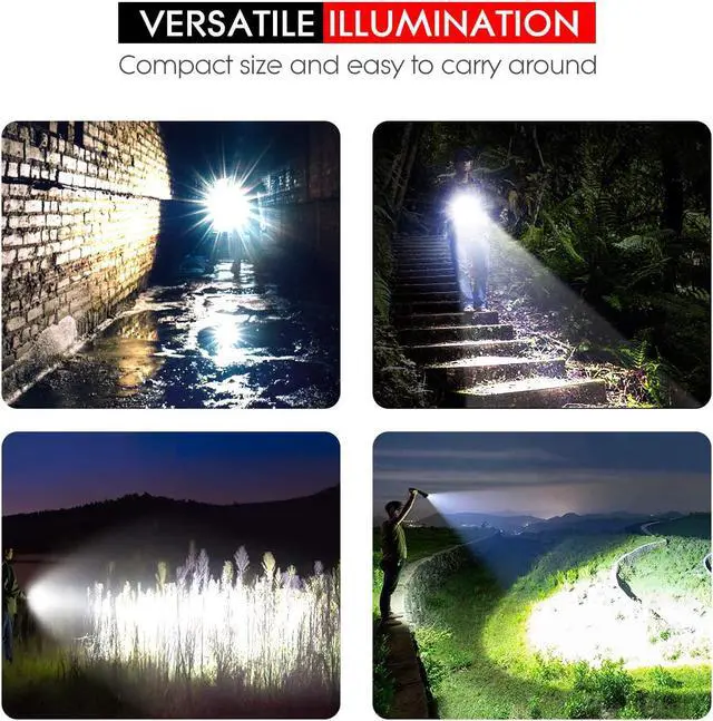 Alt view image 6 of 7 - High-Powered LED Flashlight S3000 Super Bright Flashlights - High Lumen IP67 Water Resistant 3 Modes and Zoomable for Camping Emergency Hiking Gift