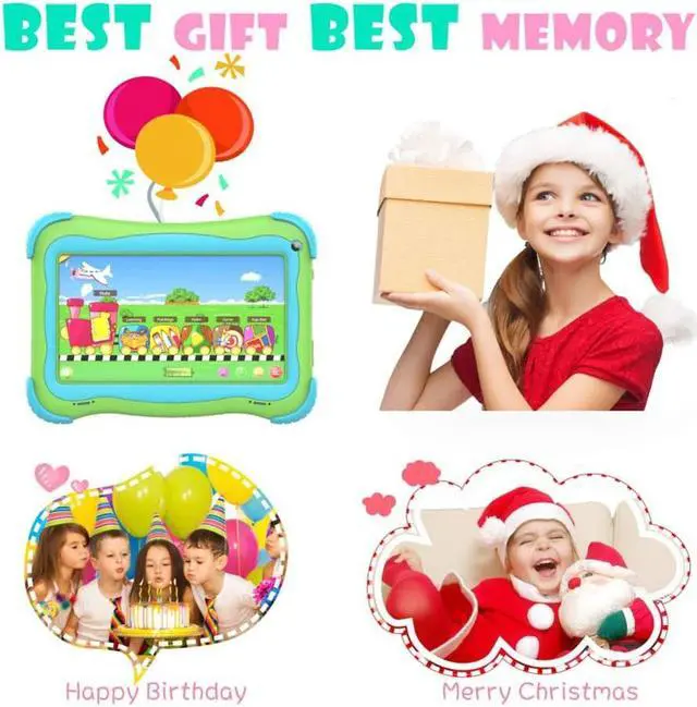 Alt view image 7 of 7 - Kids Tablet 7 Android Kids Tablet Toddler Tablet Kids Edition Tablet with WiFi Dual Camera Childrens Tablet 1GB + 16GB Parental Control, Google Play Store (Green)