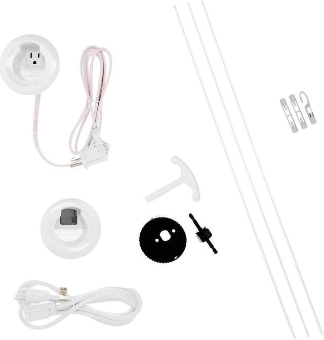 Main image of CMK70 In Wall TV Power Grommet Kit, Cable Management Kit, Mounting Brackets, Fish Tape, and Hole Saw Included, White (1 Pair)